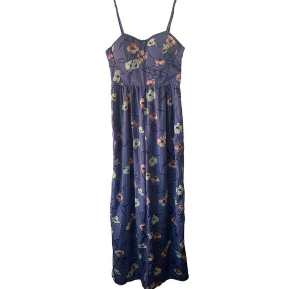 B.O.G. COLLECTIVE Women’s Indigo Blue Floral Print Jumpsuit / Size: Small - Picture 1 of 14